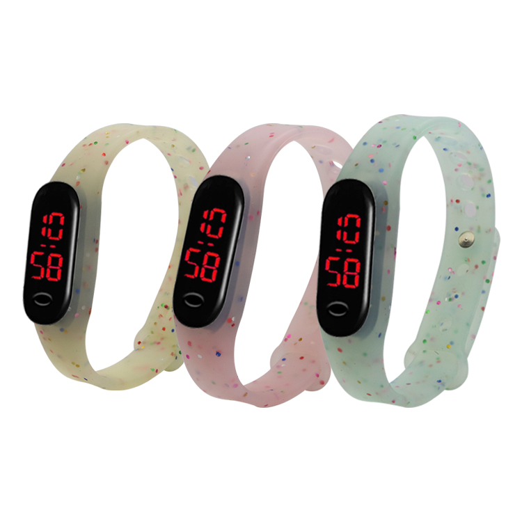 硅膠表帶，LED手環(huán)硅膠腕表帶，學(xué)生電子硅膠手表帶定制